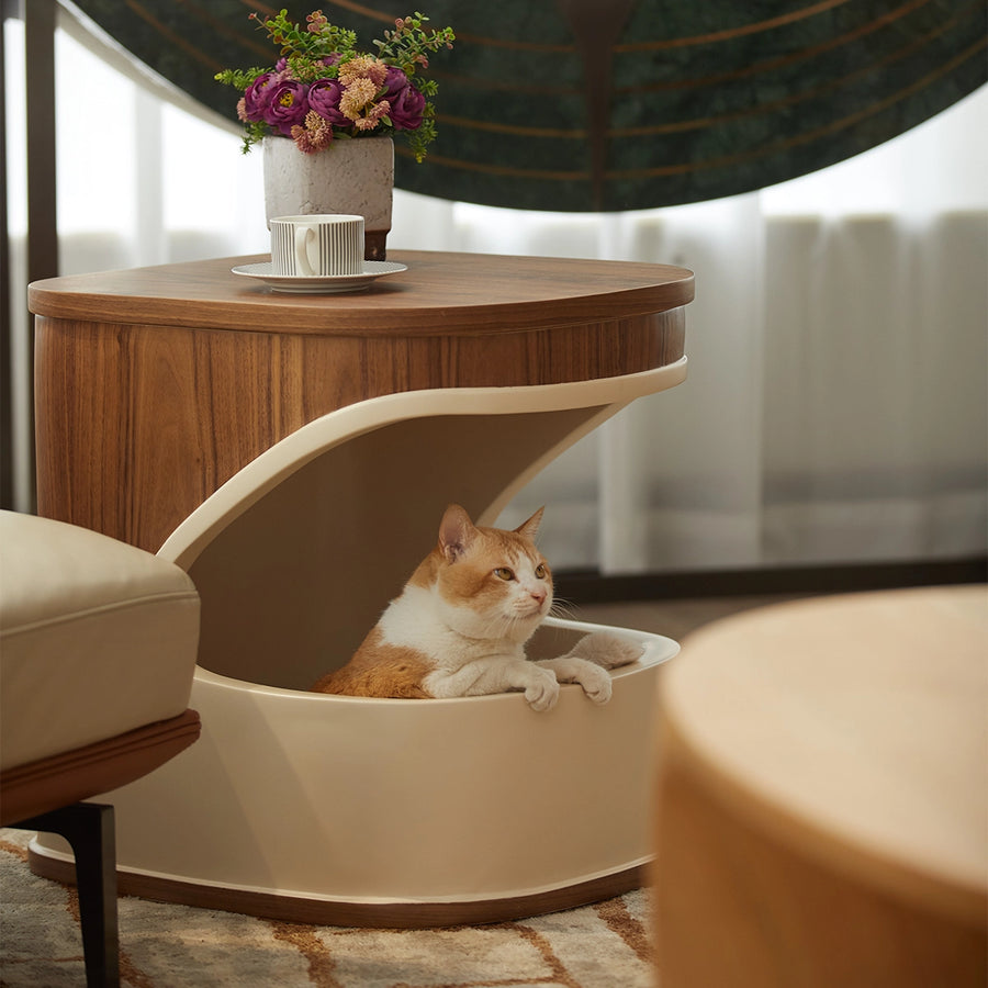Bird Nest Side Table — A side table and cat nook in one
