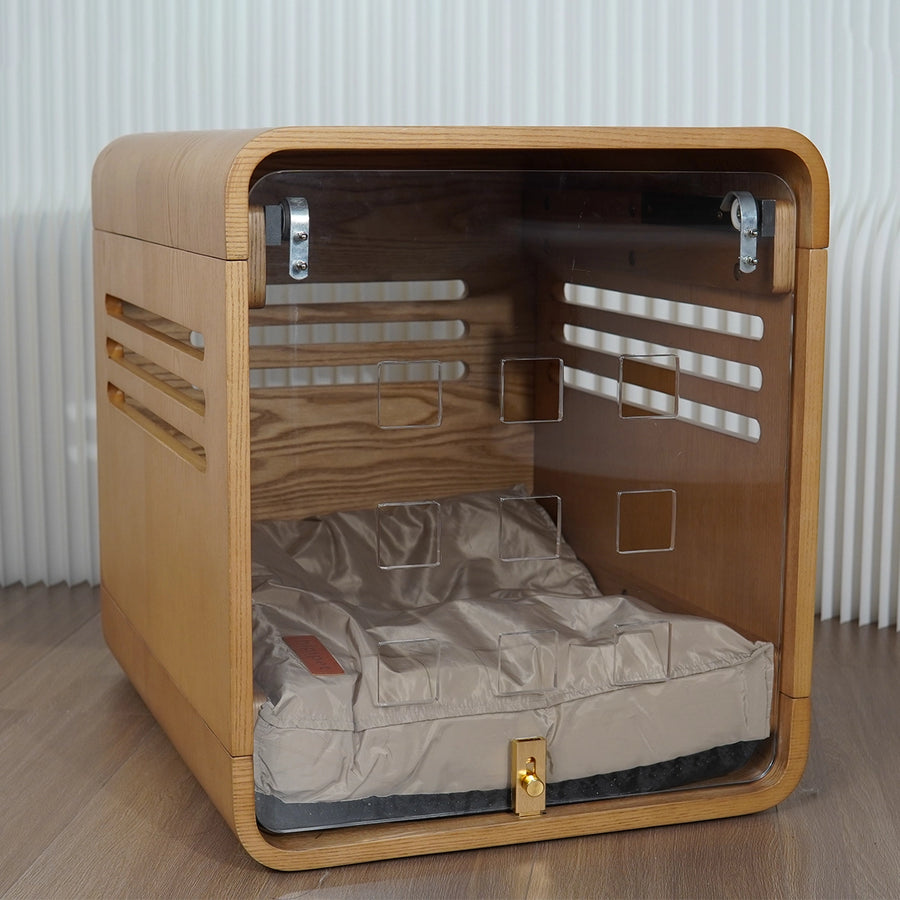 Cozy Pet Pod Side Table — A side table and cozy retreat for your pet.