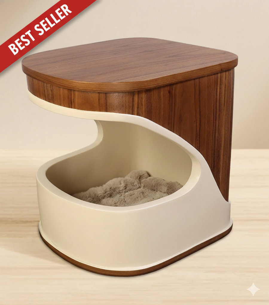 Bird Nest Side Table — A side table and cat nook in one