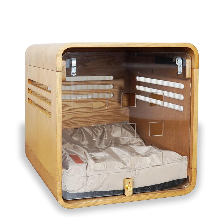 Cozy Pet Pod Side Table — A side table and cozy retreat for your pet.
